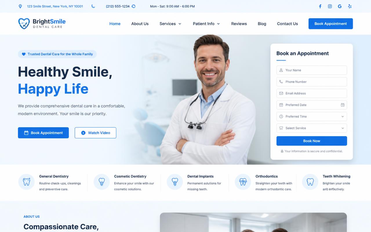 Sitio web de Clínica dental